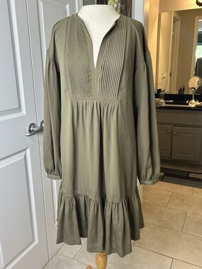 Banana Republic Olive Green Tunic Dress Size S Boho Chic